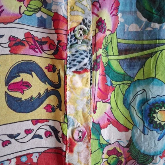 Johnny Was Milla Long Sleeve Floral Patchwork Blouse - Picture 8 of 16